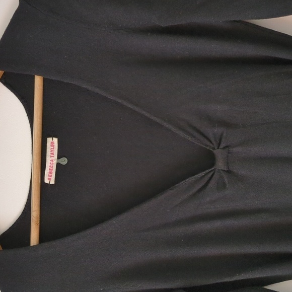 Rebecca Taylor Knit fit flare Long Sleeve & tie waist Tassels Knee Length Dress - Picture 4 of 11